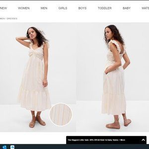 GAP Ruched Tiered Midi Dress (WORN ONCE - PERFECT CONDITION)